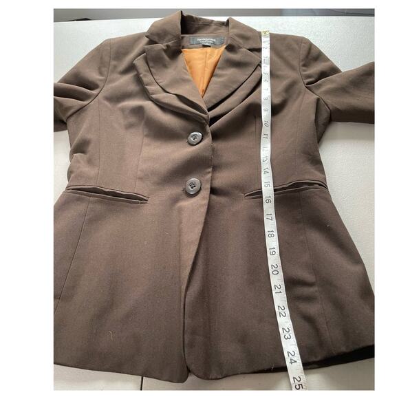 SIGNAUTRE Larry Levine Blazer Jacket Long Sleeve Academia Office Siren Brown 4 - Picture 10 of 11